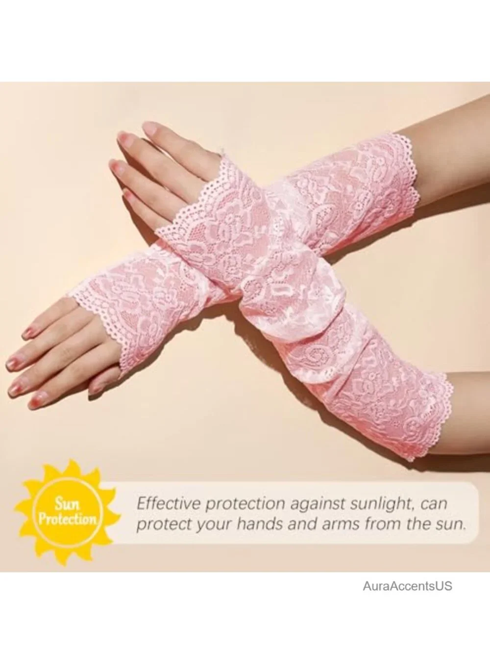 Floral Lace UV Arm Sleeves for Women - 3 Pack